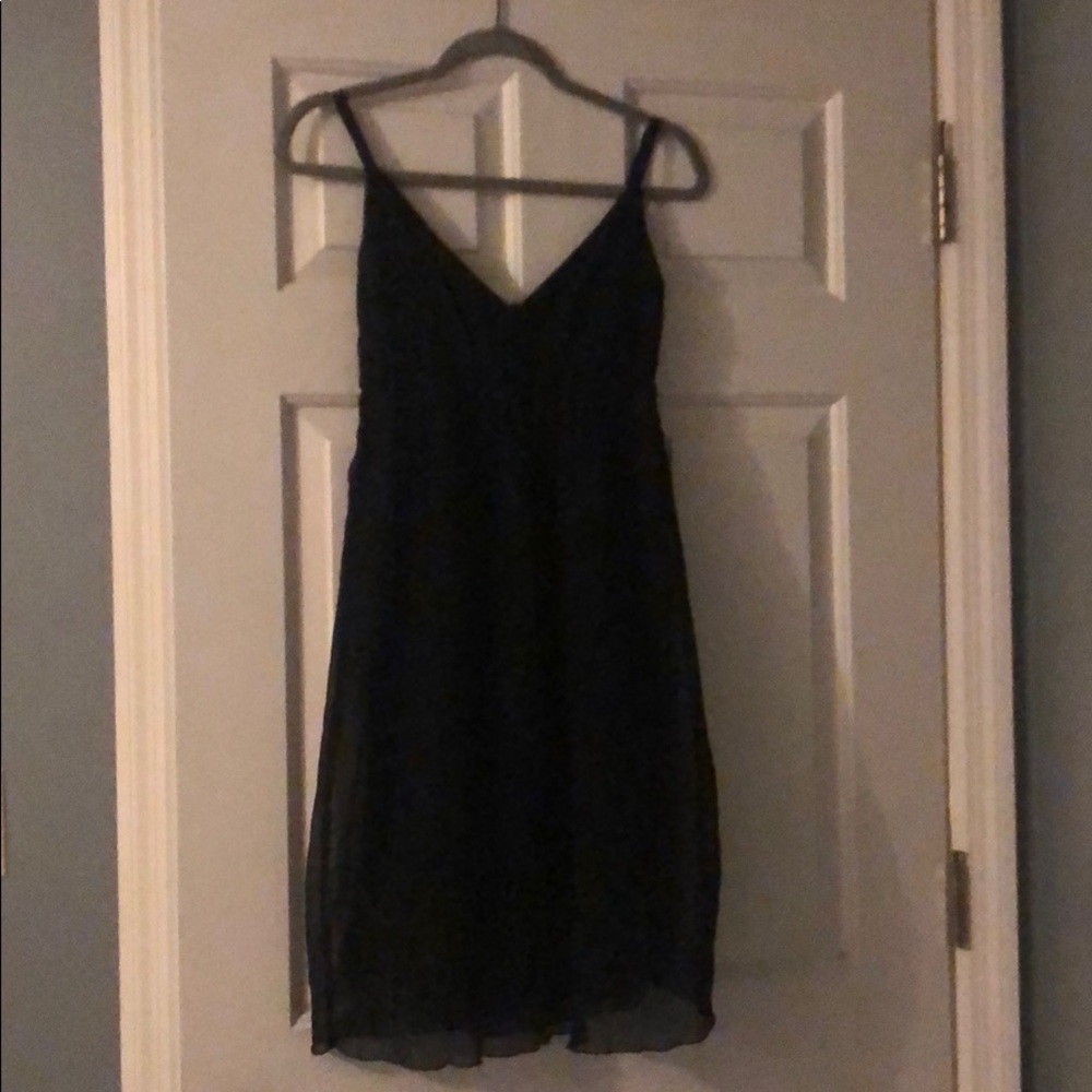 Black spaghetti strap cocktail dress